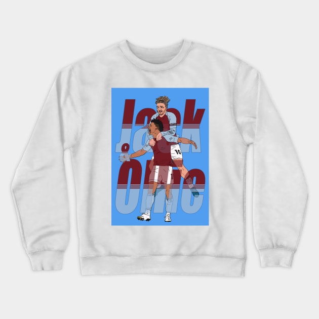 Aston villa Jack Grealish and Ollie Watkins in celebration AVFC Print Poster Crewneck Sweatshirt by madein1874